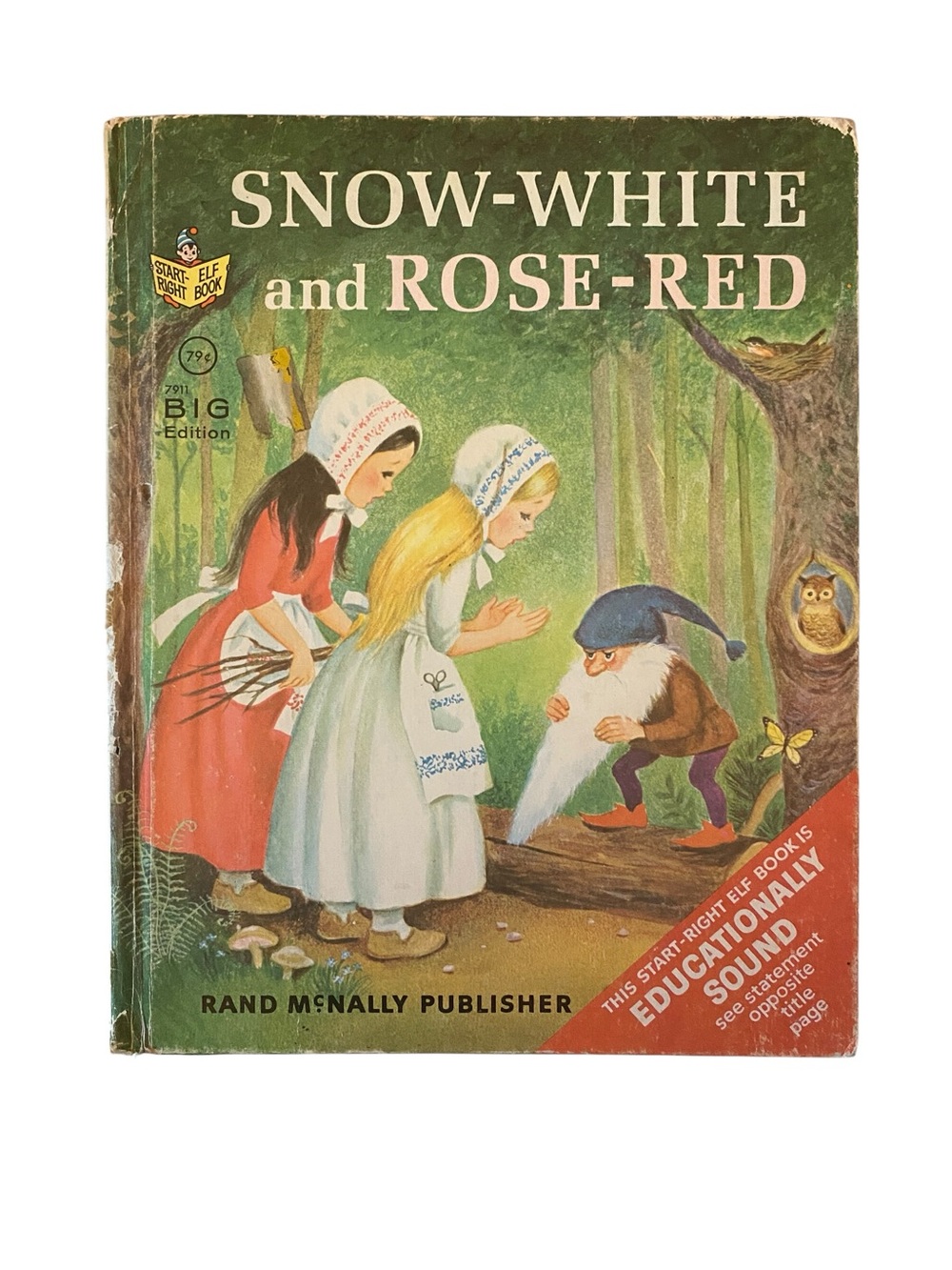 Vintage 60s hardcover Snow-White Rose-Red Rand McNally Children’s book Fairytale